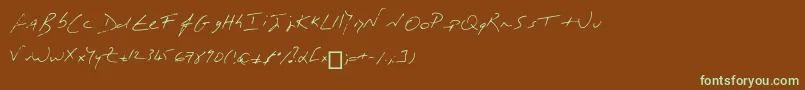 MonР’criture Font – Green Fonts on Brown Background