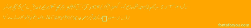 MonР’criture Font – Green Fonts on Orange Background