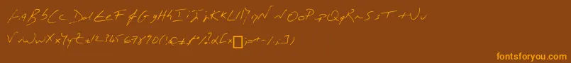 MonР’criture Font – Orange Fonts on Brown Background
