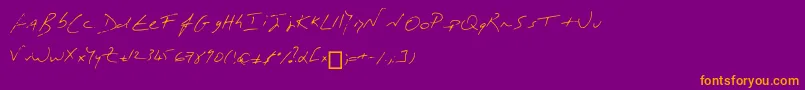 MonР’criture Font – Orange Fonts on Purple Background