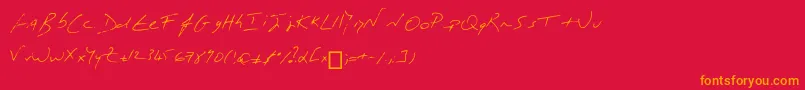 MonР’criture Font – Orange Fonts on Red Background