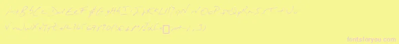 MonР’criture Font – Pink Fonts on Yellow Background