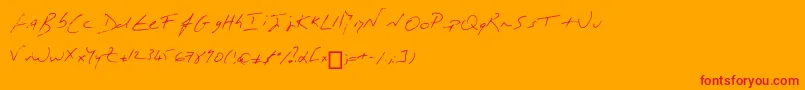MonР’criture-fontti – punaiset fontit oranssilla taustalla