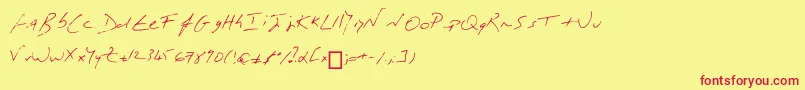 MonР’criture Font – Red Fonts on Yellow Background