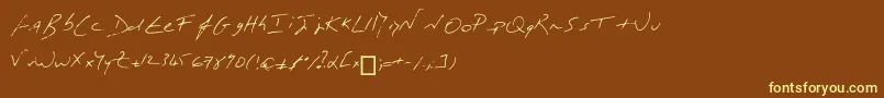 MonР’criture Font – Yellow Fonts on Brown Background