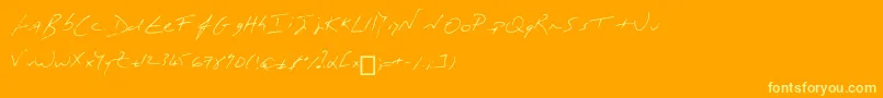 MonР’criture Font – Yellow Fonts on Orange Background
