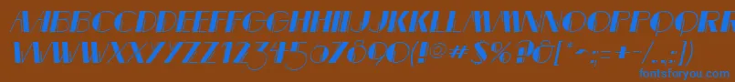 MarqueemieuxItalic Font – Blue Fonts on Brown Background