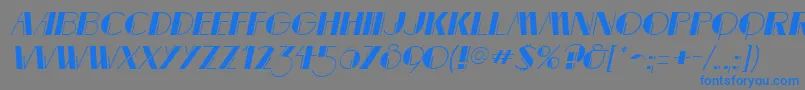 MarqueemieuxItalic-Schriftart – Blaue Schriften auf grauem Hintergrund