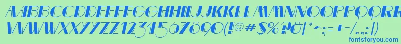 MarqueemieuxItalic Font – Blue Fonts on Green Background