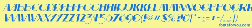 Шрифт MarqueemieuxItalic – синие шрифты на жёлтом фоне