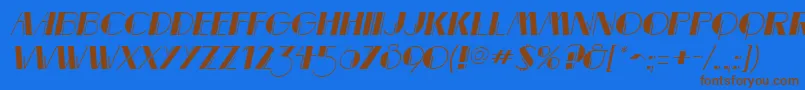 Шрифт MarqueemieuxItalic – коричневые шрифты на синем фоне