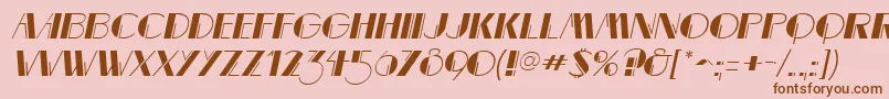 フォントMarqueemieuxItalic – ピンクの背景に茶色のフォント
