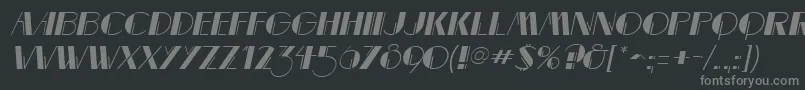 フォントMarqueemieuxItalic – 黒い背景に灰色の文字