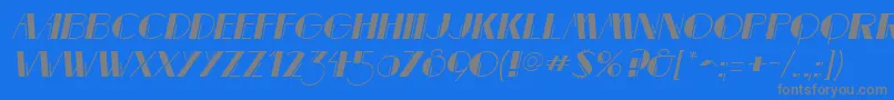 MarqueemieuxItalic-fontti – harmaat kirjasimet sinisellä taustalla