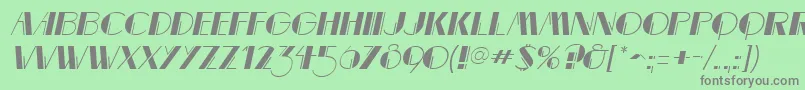 フォントMarqueemieuxItalic – 緑の背景に灰色の文字