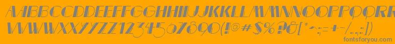 MarqueemieuxItalic-Schriftart – Graue Schriften auf orangefarbenem Hintergrund