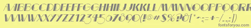 Fonte MarqueemieuxItalic – fontes cinzas em um fundo amarelo