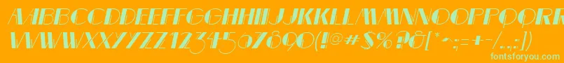 MarqueemieuxItalic-Schriftart – Grüne Schriften auf orangefarbenem Hintergrund