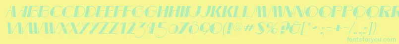 MarqueemieuxItalic Font – Green Fonts on Yellow Background