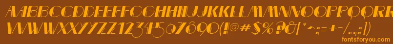 MarqueemieuxItalic Font – Orange Fonts on Brown Background