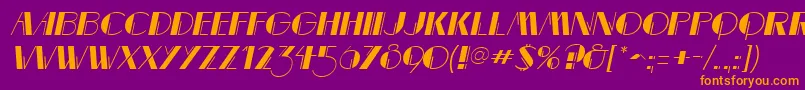 MarqueemieuxItalic-fontti – oranssit fontit violetilla taustalla