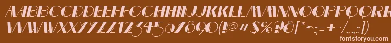 フォントMarqueemieuxItalic – 茶色の背景にピンクのフォント