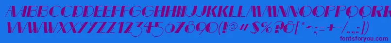 MarqueemieuxItalic Font – Purple Fonts on Blue Background