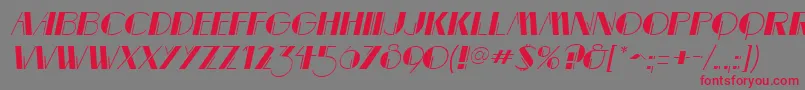 フォントMarqueemieuxItalic – 赤い文字の灰色の背景