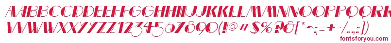 フォントMarqueemieuxItalic – 白い背景に赤い文字