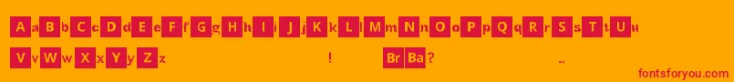 BreakingBad-Schriftart – Rote Schriften auf orangefarbenem Hintergrund