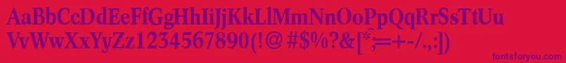 C791RomanBold Font – Purple Fonts on Red Background
