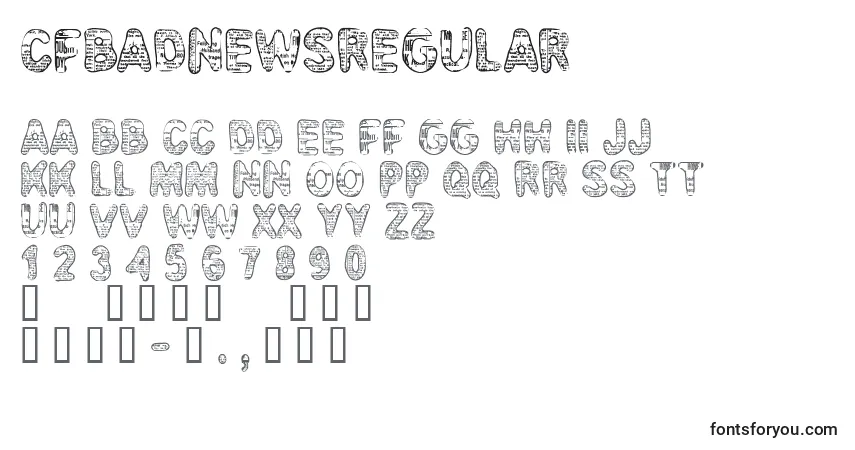 CfbadnewsRegular-fontti – aakkoset, numerot, erikoismerkit