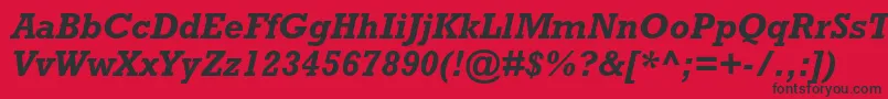 RockwellstdBolditalic Font – Black Fonts on Red Background