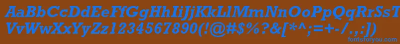 Шрифт RockwellstdBolditalic – синие шрифты на коричневом фоне