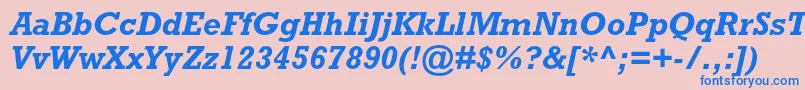 RockwellstdBolditalic Font – Blue Fonts on Pink Background