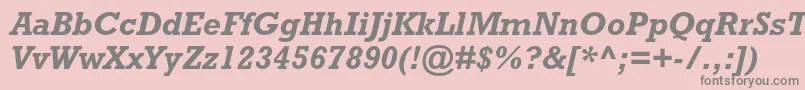 フォントRockwellstdBolditalic – ピンクの背景に灰色の文字
