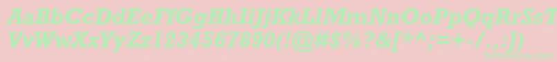 RockwellstdBolditalic Font – Green Fonts on Pink Background
