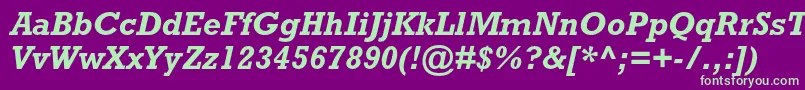 RockwellstdBolditalic Font – Green Fonts on Purple Background