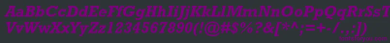 Więcej informacji o czcionce RockwellstdBolditalic Czcionka RockwellstdBolditalic – fioletowe czcionki na czarnym tle