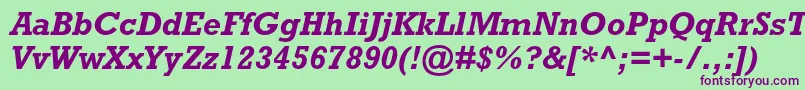 RockwellstdBolditalic Font – Purple Fonts on Green Background