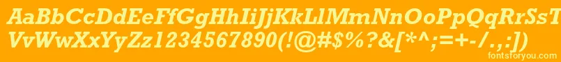 RockwellstdBolditalic Font – Yellow Fonts on Orange Background