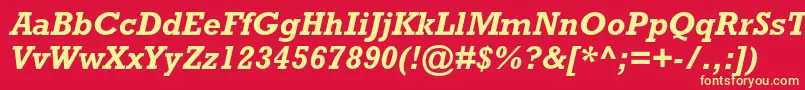 RockwellstdBolditalic Font – Yellow Fonts on Red Background