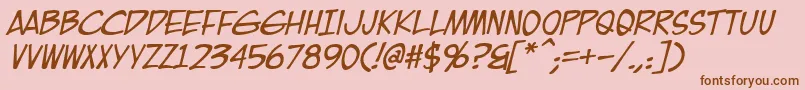 EurocomicItalic Font – Brown Fonts on Pink Background