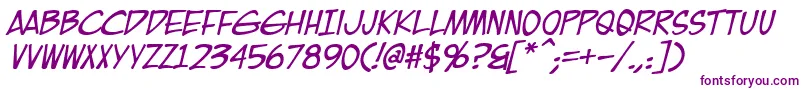 EurocomicItalic Font – Purple Fonts on White Background