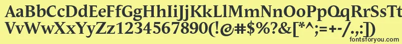 AndulkaTextProBold Font – Black Fonts on Yellow Background