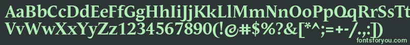 フォントAndulkaTextProBold – 黒い背景に緑の文字