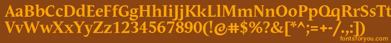 Шрифт AndulkaTextProBold – оранжевые шрифты на коричневом фоне