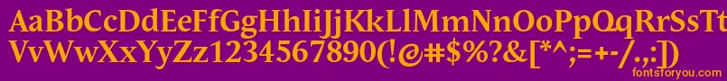 Шрифт AndulkaTextProBold – оранжевые шрифты на фиолетовом фоне