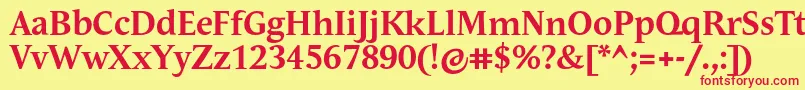 AndulkaTextProBold Font – Red Fonts on Yellow Background