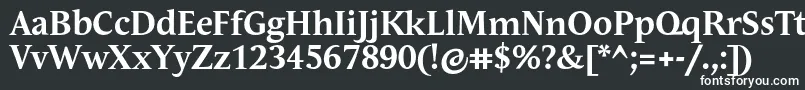 AndulkaTextProBold-fontti – valkoiset fontit mustalla taustalla